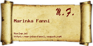 Marinka Fanni névjegykártya